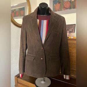 Oscar de la Renta Chocolate Corduroy Jacket